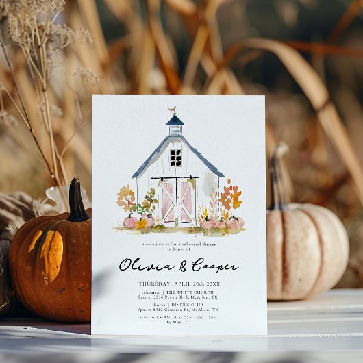 Invitation Dîner de répétition de la ferme rustique