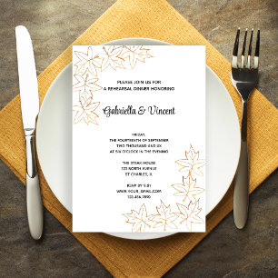 Invitation Dîner de répétition de la feuille d'érable automne