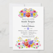 Invitation Dîner de répétition de la fiesta florale d'aquarel (Devant)