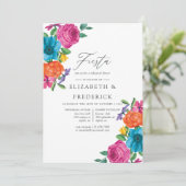 Invitation Dîner de répétition de la fiesta florale d'aquarel (Debout devant)