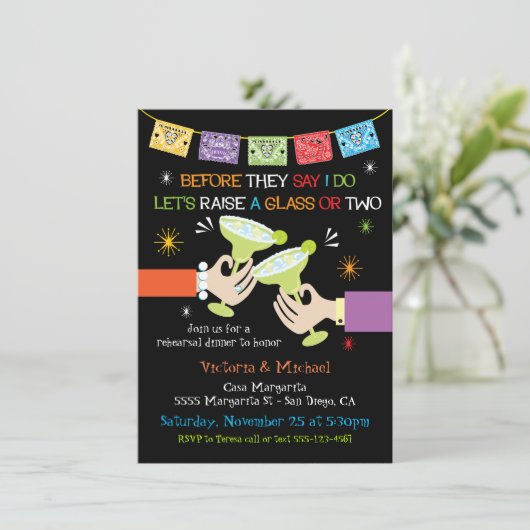 Invitation Dîner de répétition de la fiesta mexicaine (Debout devant)