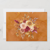 Invitation Dîner de répétition de la fleur de Burntt Orange D (Dos)