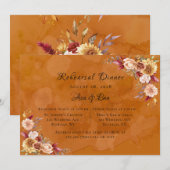 Invitation Dîner de répétition de la fleur de Burntt Orange D (Devant / Derrière)