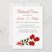 Invitation Dîner de répétition de la florale rouge Rose Maria (Devant)