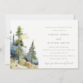 Invitation Dîner de répétition de la forêt de pins d'aquarell (Devant)