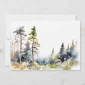 Invitation Dîner de répétition de la forêt de pins d'aquarell (Dos)