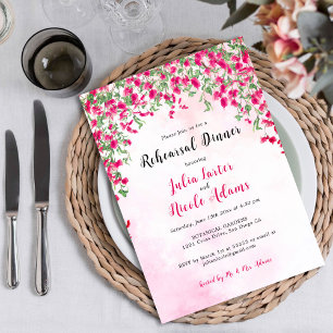 Invitation Dîner de répétition de la forêt tropicale Bougainv