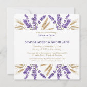 Invitation Dîner de répétition de la lavande et du blé (Devant)