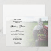 Invitation Dîner de répétition de la mariée et du tracteur ag (Devant / Derrière)