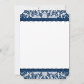 Invitation Dîner de répétition de la Marine Blue & White Lace (Dos)