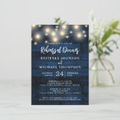 Invitation Dîner de répétition de la Marine Blue Wood String (Debout devant)