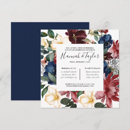 Invitation Dîner de répétition de la marine de Bourgogne Invi (Devant / Derrière)