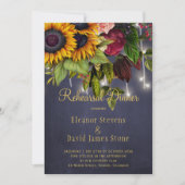 Invitation Dîner de répétition de la marine d'hiver fleurie r (Devant)