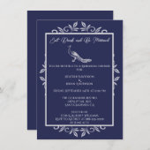 Invitation Dîner de répétition de la Marine Peacock (Devant / Derrière)