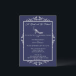 Invitation Dîner de répétition de la Marine Peacock<br><div class="desc">Invités Invitations à votre dîner de répétition avec une invitation à dîner de répétition mariage Navy Peacock Flourish. Le design de l'invitation présente un élégant paon orné de fleurs. Personnalisez avec les noms du marié et de la mariée avec les détails du dîner de répétition. Papier à lettres mariage supplémentaire...</div>