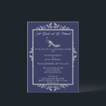 Invitation Dîner de répétition de la Marine Peacock<br><div class="desc">Invités Invitations à votre dîner de répétition avec une invitation à dîner de répétition mariage Navy Peacock Flourish. Le design de l'invitation présente un élégant paon orné de fleurs. Personnalisez avec les noms du marié et de la mariée avec les détails du dîner de répétition. Papier à lettres mariage supplémentaire...</div>