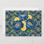 Invitation Dîner de répétition de la Marine Peony et Citrus F (Dos)