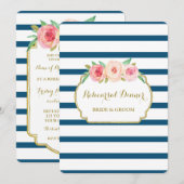 Invitation Dîner de répétition de la Marine Rouge (Devant / Derrière)