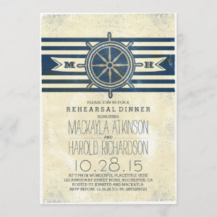 Invitation Dîner de répétition de la marine vintage