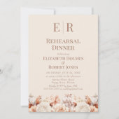 Invitation Dîner de répétition de la Mousse d'or rose Floral (Devant)