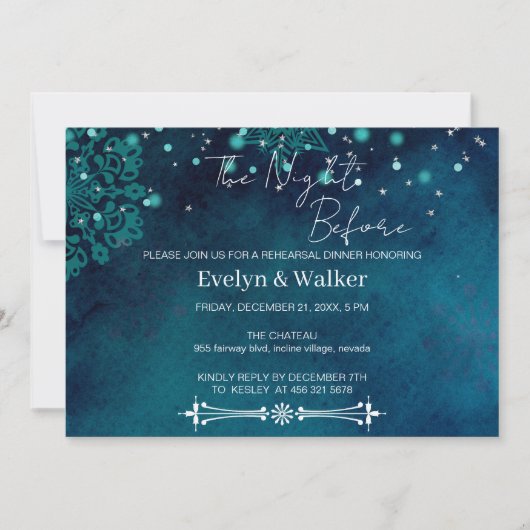 Invitation Dîner de répétition de la nuit d'hiver (Devant)