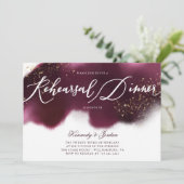 Invitation Dîner de répétition de la Parties scintillant d'or (Debout devant)