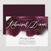 Invitation Dîner de répétition de la Parties scintillant d'or (Devant / Derrière)