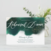 Invitation Dîner de répétition de la Parties scintillant d'or (Debout devant)