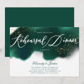 Invitation Dîner de répétition de la Parties scintillant d'or (Devant / Derrière)