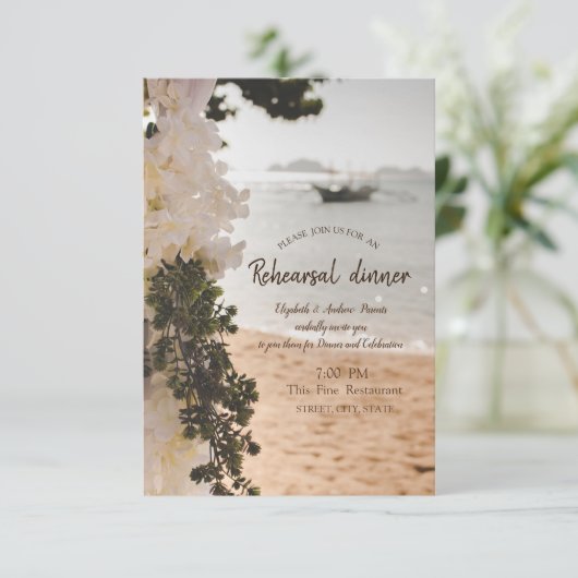 Invitation Dîner de répétition de la plage (Debout devant)