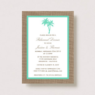 Invitation Dîner de répétition de la plage de Burlap