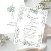 Invitation Dîner de répétition de la Renaissance Ornate Sage