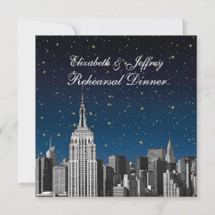 Invitation Dîner de répétition de la skyline de NYC ESB étoil