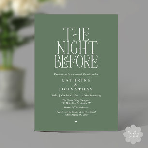 Invitation "Dîner de répétition de "La veille" Vert sauge