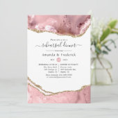 Invitation Dîner de répétition de l'Agate Blush et Gold (Debout devant)