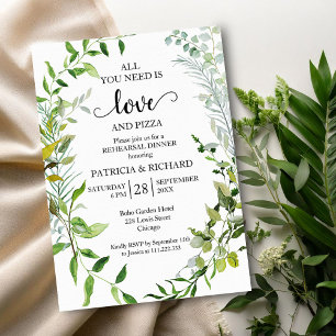 Invitation Dîner de répétition de l'amour de la verdure et de
