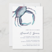 Invitation Dîner de répétition de l'aquarelle côtière du crab (Devant)