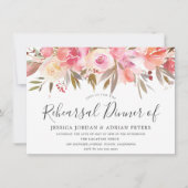 Invitation Dîner de répétition de l'aquarelle de corail de pê (Devant)