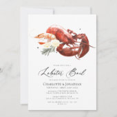 Invitation Dîner de répétition de l'aquarelle de homard (Devant)