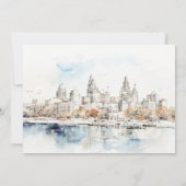 Invitation Dîner de répétition de l'aquarelle de Kansas City  (Dos)