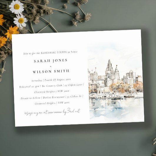 Invitation Dîner de répétition de l'aquarelle de Kansas City 