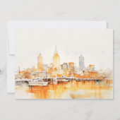 Invitation Dîner de répétition de l'aquarelle de Nashville Ci (Dos)