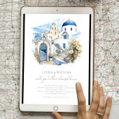 Invitation Dîner de répétition de l'aquarelle de Santorin Grè