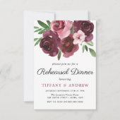 Invitation Dîner de répétition de l'aquarelle florale de Bour (Devant)