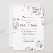 Invitation Dîner de répétition de l'aquarelle rose fleurie de (Devant)