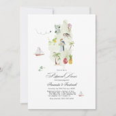 Invitation Dîner de répétition de l'aquarelle tropicale Saint (Devant)