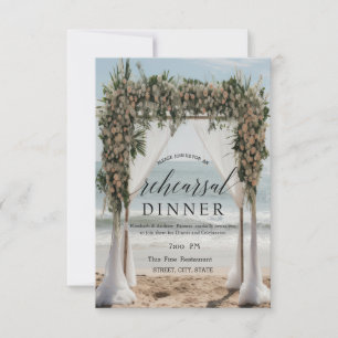 Invitation Dîner de répétition de l'arbor floral de plage tro