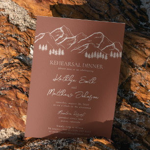 Invitation Dîner de répétition de l'arbre de montagne de Terr