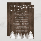 Invitation Dîner de répétition de l'arbre des pins rustique (Devant / Derrière)