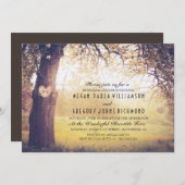 Invitation Dîner de répétition de l'arbre rustique et du coeu (Devant / Derrière)